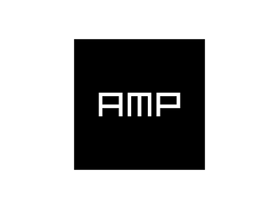 Amp Logo amp black lettering logo music typography white
