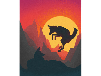 Coyotes animal coyote design graphicdesign illustration sun wolf