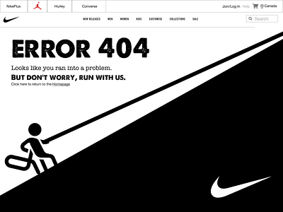 Nike 404 404 404 page app basketball design e commerce error error 404 football jordan nike ontario sports