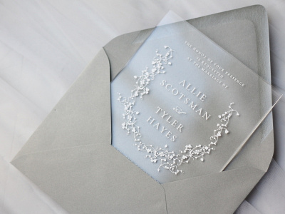 Romantic Acrylic Wedding Invite illustration stationery typogaphy wedding invitation