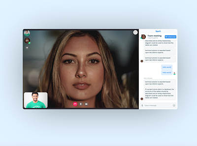 Spark: video meetings app chat conversation css design javascript meeting skype social media ui ux video call video conferencing video meeting zoom