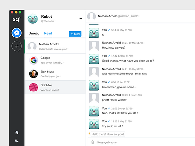 Square2: Social media conversations app