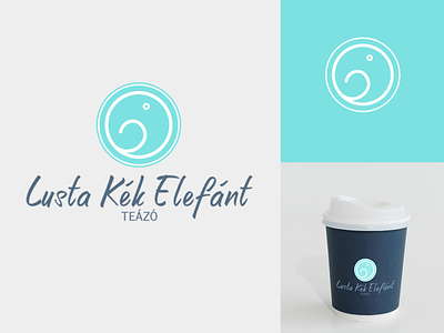 Lusta Kék Elefánt teázó - logo design