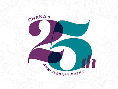 25th Anniversary Event anniversary branding domestic abuse logo nonprofit purple stamp teal typography typography design