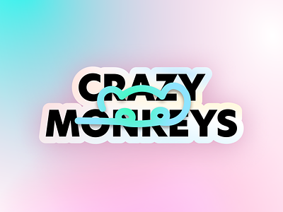 Crazy Monkeys Logo & Dirty Process crazy logo logotype monkey sticker