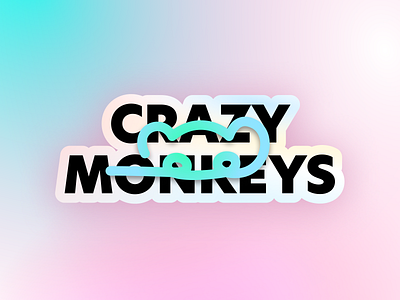 Crazy Monkeys Logo & Dirty Process crazy logo logotype monkey sticker