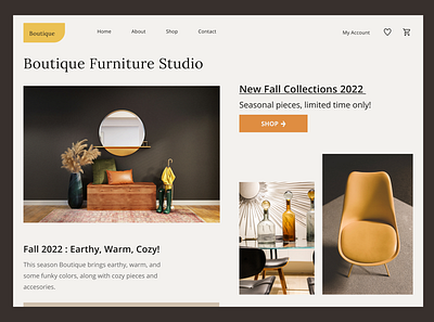 Web header, furniture studio design header ui uxui website