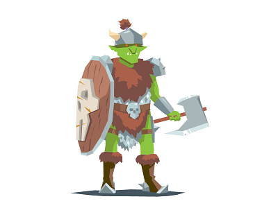 Goblin Foot Soldier character fantasy foot soldier goblin illustration vector