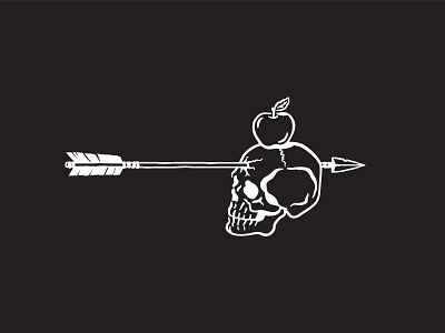 Nobody's Perfect final apple arrow line art skull tattoo