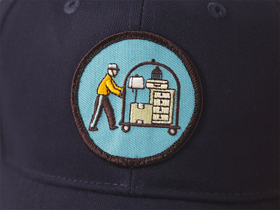 Stuff hotel patch bellhop embroidery hat patch self storage