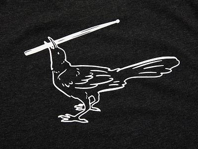 YETI T-Shirt Grackle Drumstick bird black drumstick grackle rock white