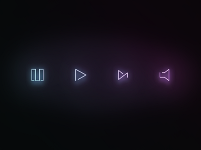 Video player icons 03 icons minimalist neon colors neon light videoplayer