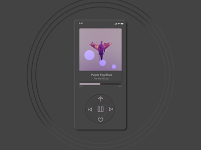 Music app adobe xd app design dark mode minimalist neumorphic