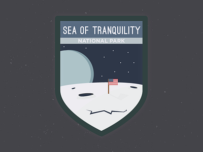 Sea Of Tranquility Patch illustration lunar moon national park patch space travel