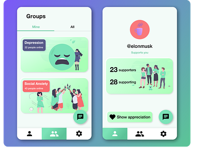 App for Mental Health app design mental health ui