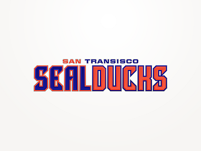 Sealducks. fantasy logotype phantasma sealducks sport type wordmark.