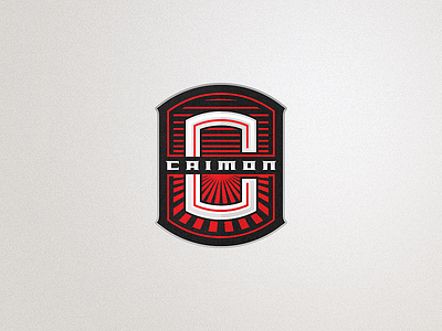 Caimon. badge c caimon crest heraldry logo scarlet sign