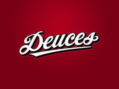 S.T. Deuces. black deuces devils logotype scarlet team wordmark