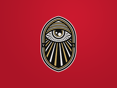 YG. badge crest eye god illuminati label logo patch