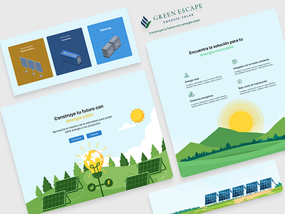 Solar Power Landing Page - Renewable Energy battery ecology electricity engineering flat design installation nature renewable renewable energy solar solar energy solar panel solar panels solar system solution
