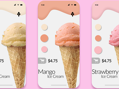 ice cream app concept concept design design ice cream icecream mobile ui ui design