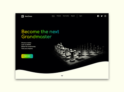 NeoChess - Landing page chess design ui web web design website website design