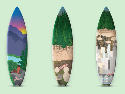 Deforestation digital art digital illustration flat design forest graphic design illustration art mockup national park poster design surfboards