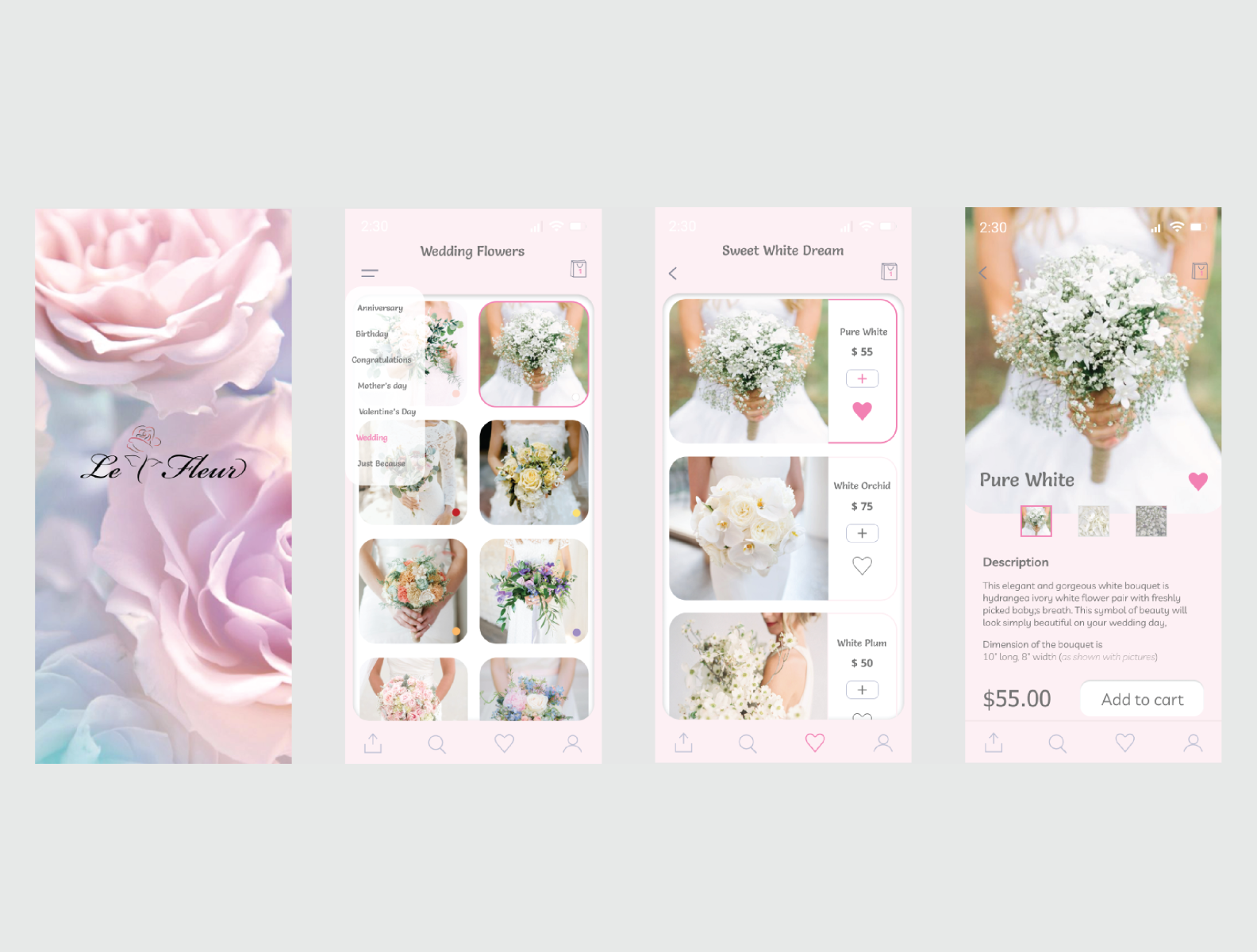 Flower shopping app by Mandy Zhao on Dribbble