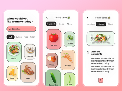 Food Recipe App 3d 3d art adobe xd app design clean dashboad dribbble food food app food recipe ios app design iosapp iphone minimal recipe app responsive design simple uidesign