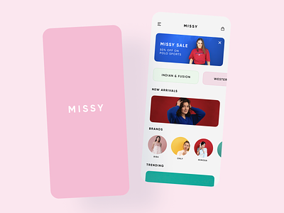 Missy - Fashion Shopping App abstract design app branding clean concept dailyui design ecommerce flat interface minimal photoshop responsive simple sketch typography ui ux vector