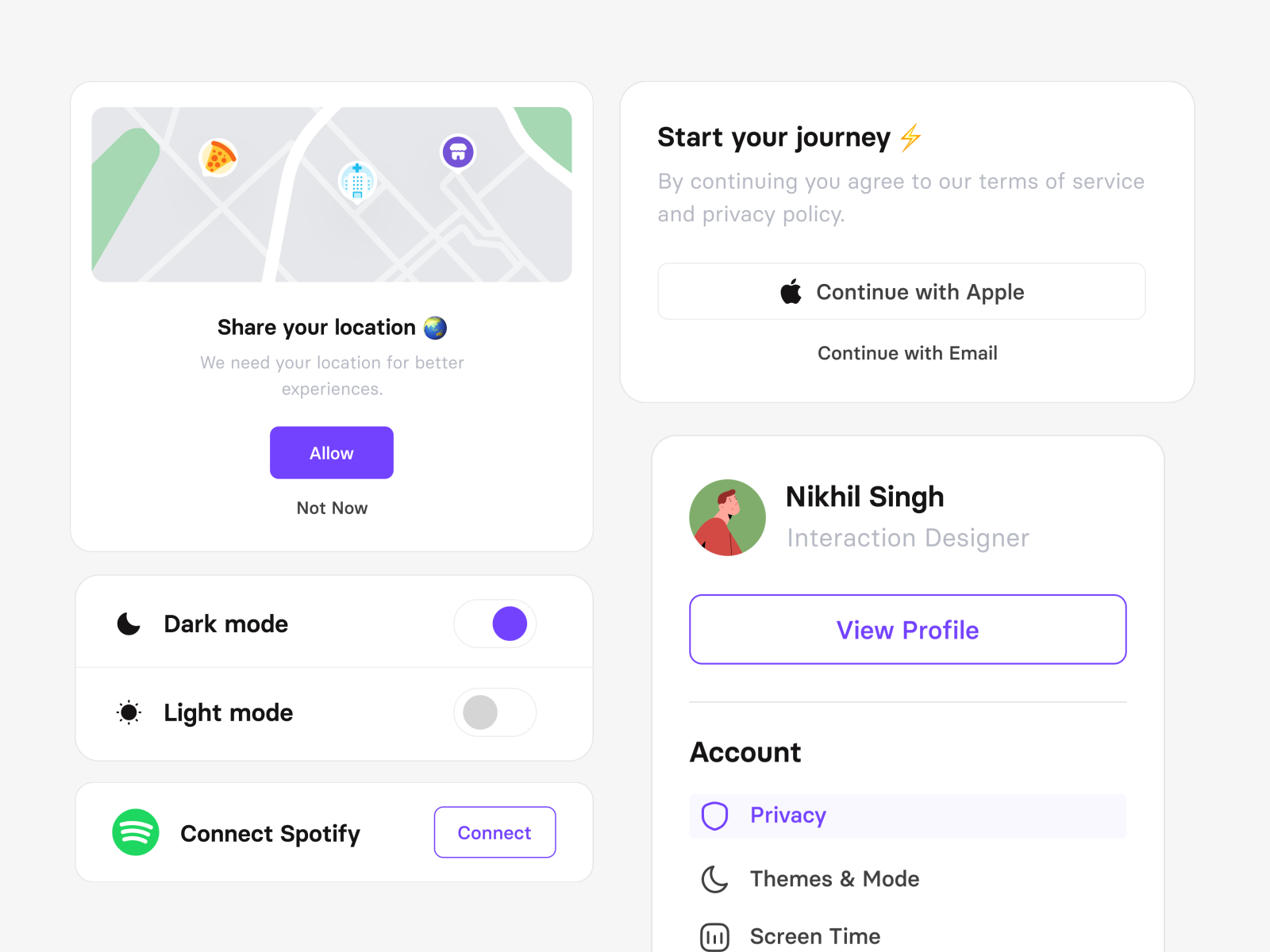 UI Components by Nikhil Singh on Dribbble