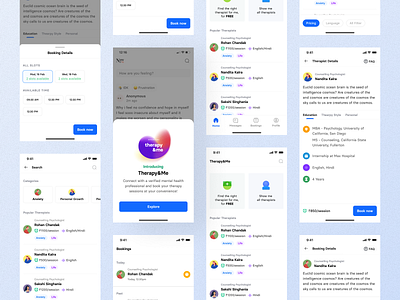 Therapy&Me - Book therapy session at your convenience! appointment booking booking booking app booking doctor branding clean ui component doctor doctor appointment dribbble health health app healthcare ios app design minimal design patient app responsive design therapy ui uidesign