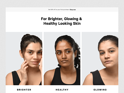 Minimalist - Skincare accessible to all Landing Page beauty beauty product beauty product landing page clean landing page design dribbble fun ui hero section landing page minimal minimal landing page product page responsive design ui web web design website redesign