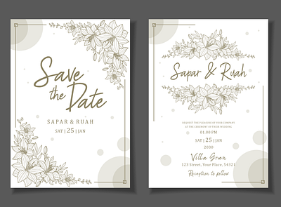 Luxury wedding invitation card design drawing engagement invitation luxury wedding