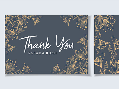 Wedding Invitation Card Floral Sketch