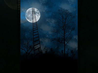 Let`s Go to Moon landscape Draw alive art artwork cartoon design draw fiverr illustrator inspiration design landing page design landscape moon photoshop brushes social media