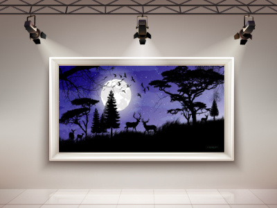 landscape drawings. A Simple Shade of Nature draw fiverr forest landscape mock up mock up mockup mockup psd mockups moon moonlight night nightclub village