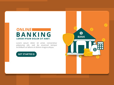 Online safe banking banner template