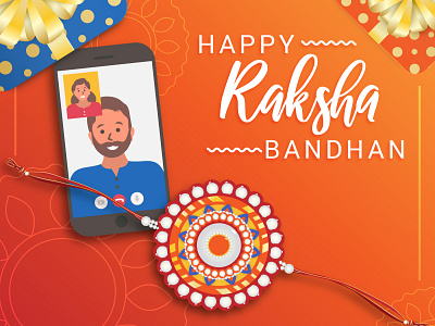 Raksha Bandhan (Indian festival) design festival gift illustration indian post rakhi design rakhi special rakhigifts smartphone social media social media templates