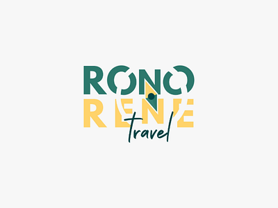 New Logo Rono Rene Travel brand brandlogo compass deep yellow green logo simple travel travellogo vacation yellow