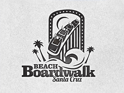 Boardwalk Logo beach big dipper logo ocean rollercoaster santa cruz beach boardwalk typography