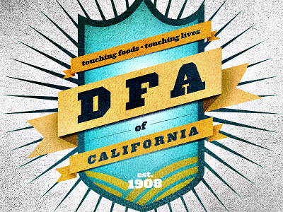 DFA dried fruit association logo sheild typography