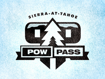 Pow Pass icon logo mountain sierra sierra at tahoe skiing snowbording tahoe tree typography