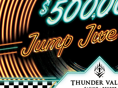 Jump Jive & Win advertising billboard casino logo outdoor print promotion thunder valley typography