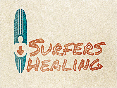 Surfers Healing autism custom logo love mark ocean probono rebrand surf typography