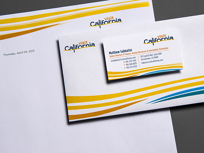 Visit California Brand Identity business california stationary system wave