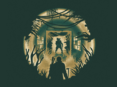 Bloater Encounter cordysep fanart joel poster ps3 silhouette spores t shirt the last of us vector video game