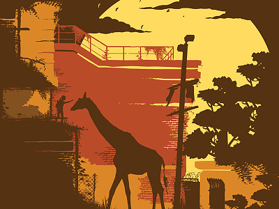 Ellie and Giraffe Alternate Color art ellie giraffe poster shirt silhouette the last of us tlou tshirt