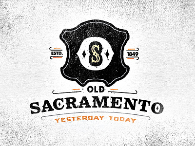 Old Sacramento 1849 crest monogram o old sacramento os s sacramento shield victorian yesterday today