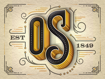 oS Type lettering o ornate os s type typography victorian